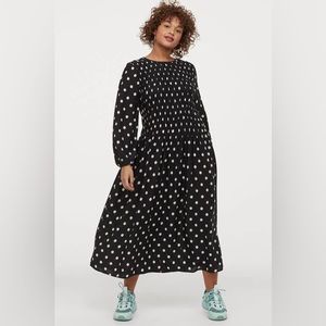 Smocked Polka Dot Maxi Dress